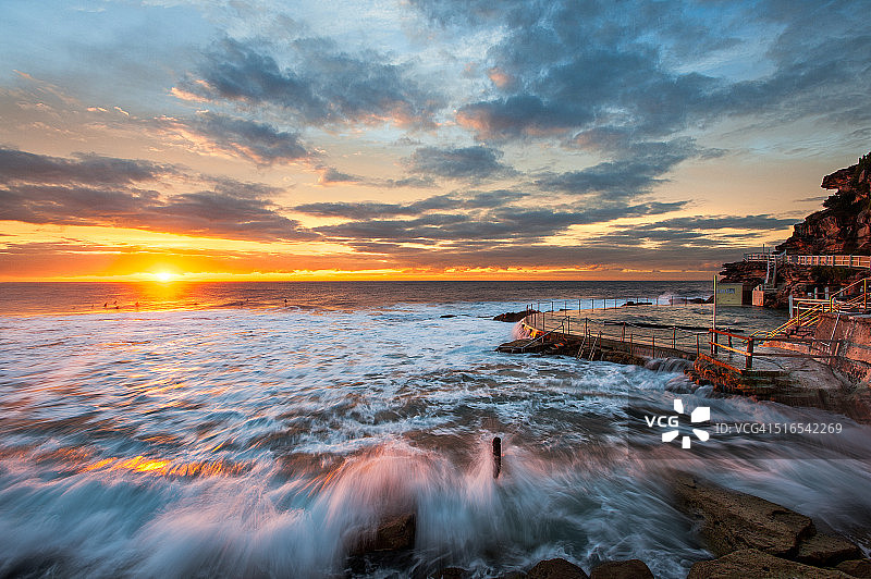 勃朗特海滩的日出图片素材