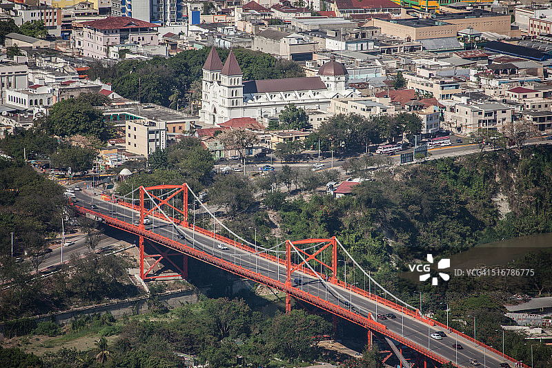 从空中俯瞰圣地亚哥-德洛斯卡瓦耶罗斯图片素材