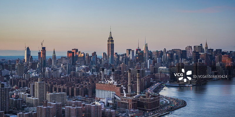 纽约曼哈顿中城鸟瞰图图片素材