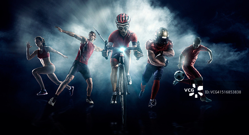 足球、美式足球、标枪、自行车、田径图片素材