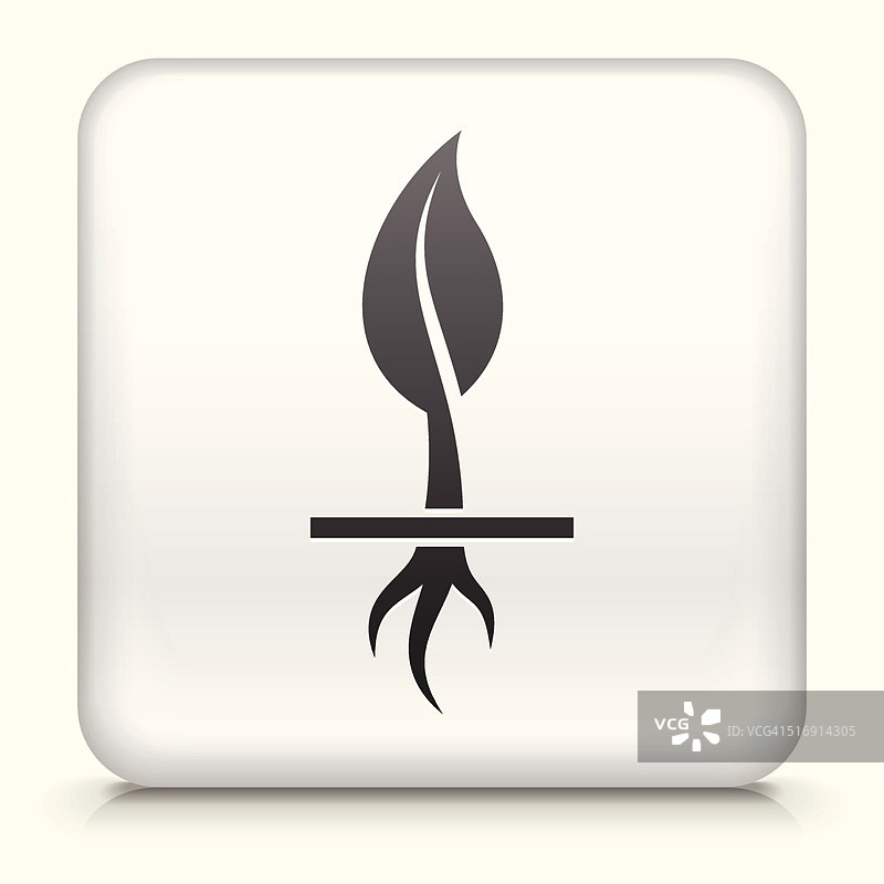 免版税矢量方形按钮与生长植物图片素材