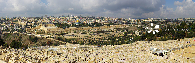 从橄榄山看耶路撒冷图片素材