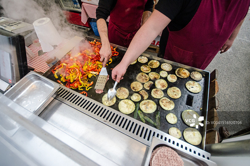 烤蔬菜商贩图片素材