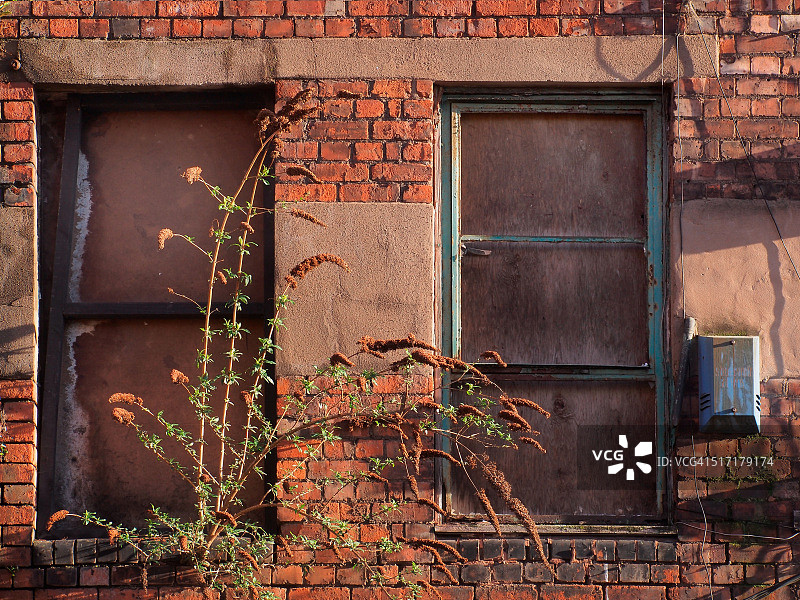 曼彻斯特：安 coats 废弃建筑外墙图片素材