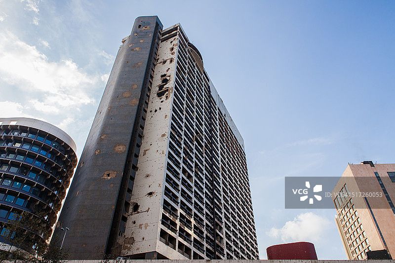 贝鲁特市中心被烧毁的建筑物（黎巴嫩）图片素材