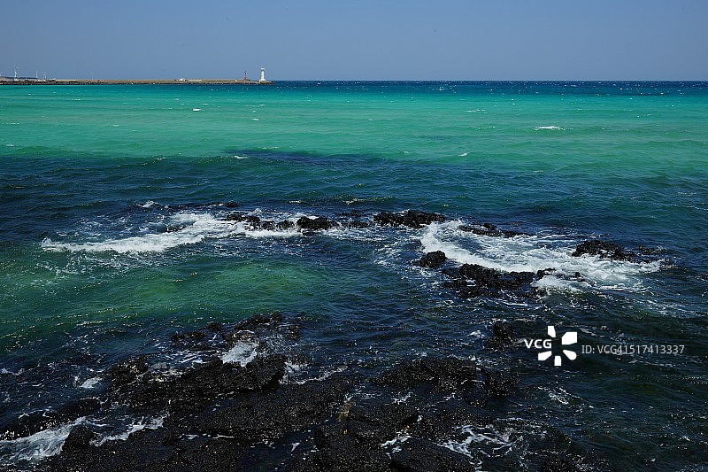 翠绿色海洋波浪图片素材