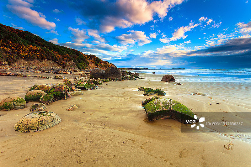 新西兰摩拉基巨石图片素材