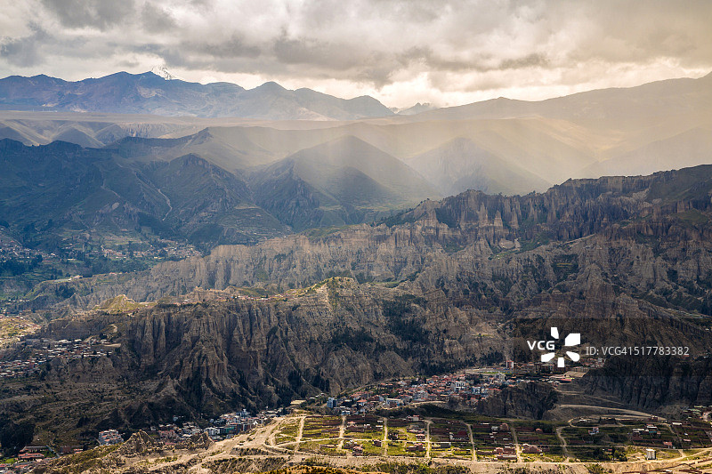 玻利维亚拉巴斯景色及山脉背景图片素材