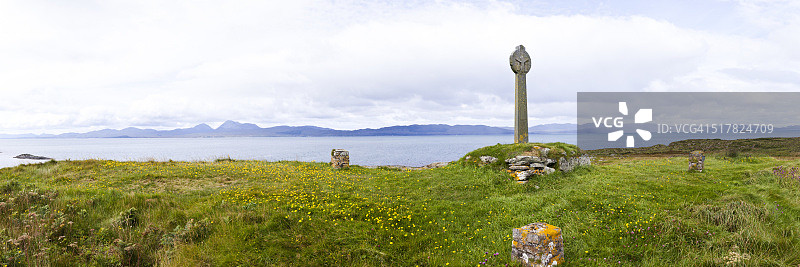 Eilean Mor MacCormick上的十字架，苏格兰图片素材