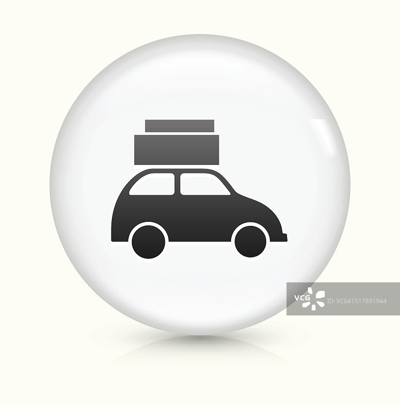 白色圆形矢量按钮上的汽车图标图片素材