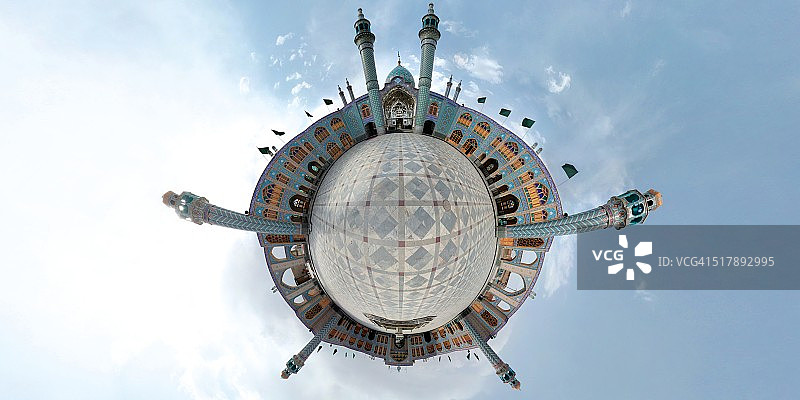 蓝绿色伊斯兰建筑球形照片图片素材