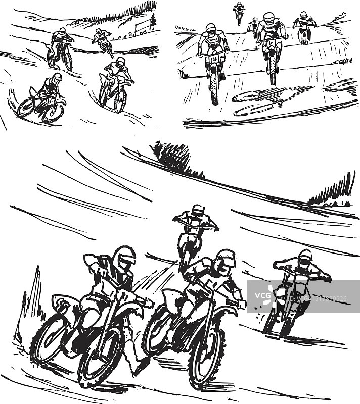 摩托车越野赛、极限运动、泥地自行车图片素材