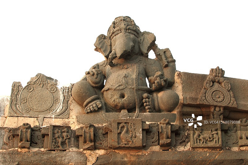 Annigeri Amruteshwar神庙的伽内什图片素材