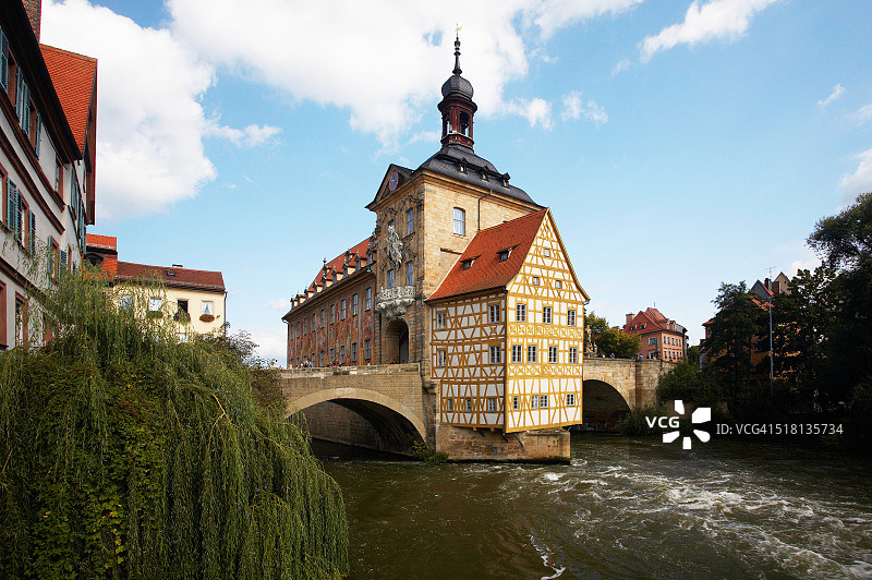德国班贝格：雷格尼茨河畔的老市政厅图片素材