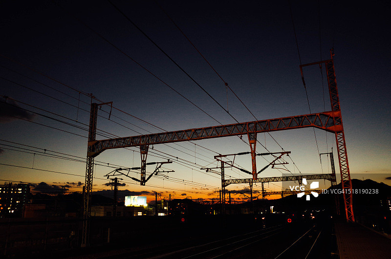 日落铁路图片素材