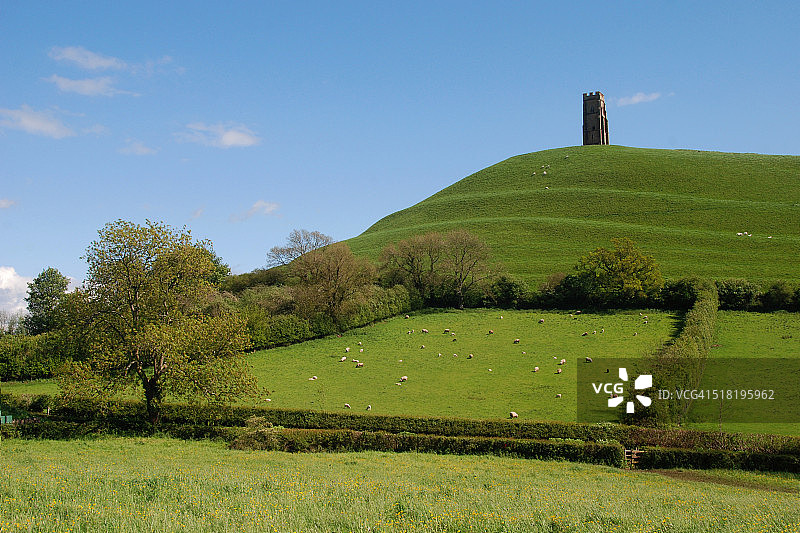 格拉斯顿伯里山丘图片素材