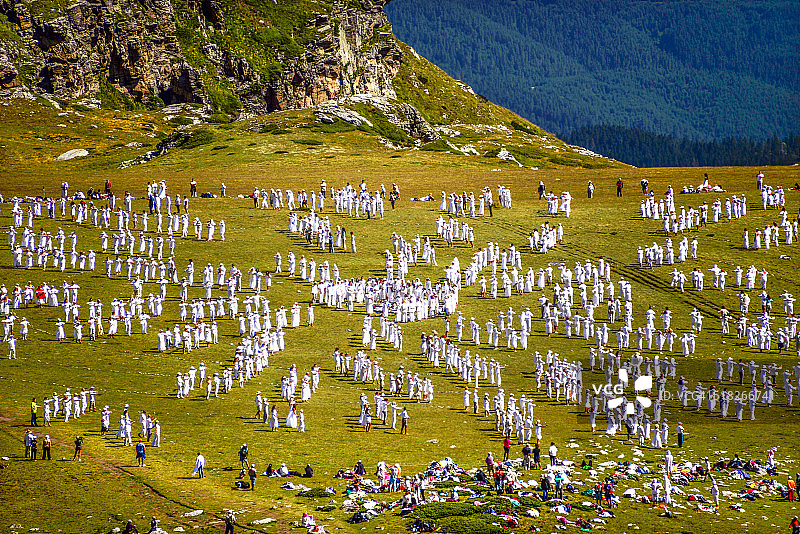 七里拉湖的帕内夫 rhythm 神圣舞蹈图片素材