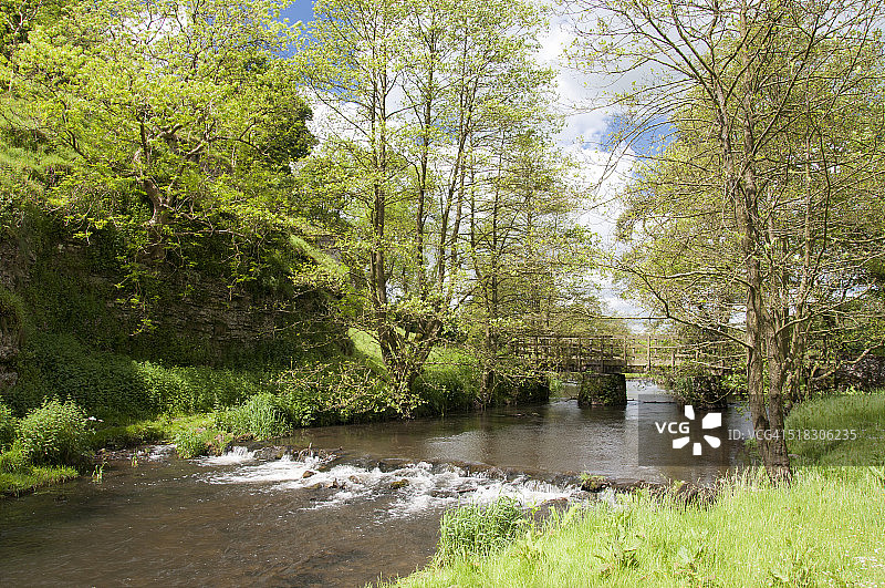多夫河上的步行桥，贝雷斯福德代尔图片素材