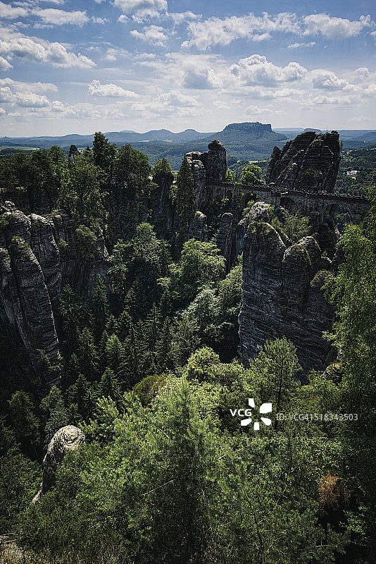 德国萨克森州萨克森瑞士：巴斯泰石林图片素材