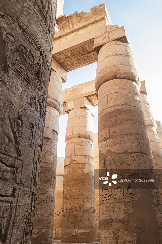 埃及卢克索卡纳克神庙大柱厅图片素材