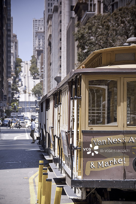 加利福尼亚街的半程有轨电车图片素材