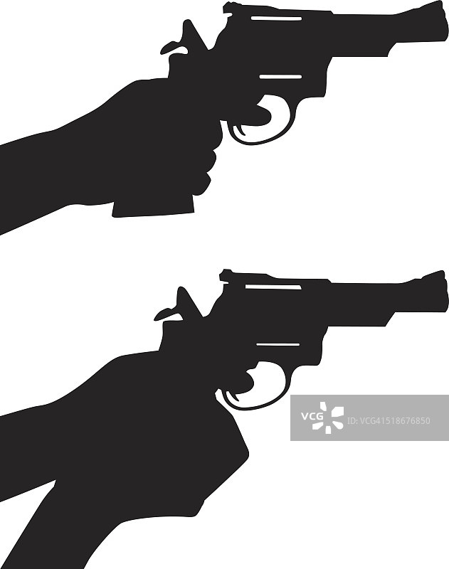 手枪轮廓剪影图片素材
