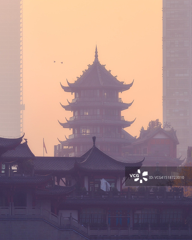 中国四川成都的中国宝塔图片素材