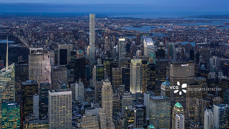 纽约曼哈顿中城航拍图片素材