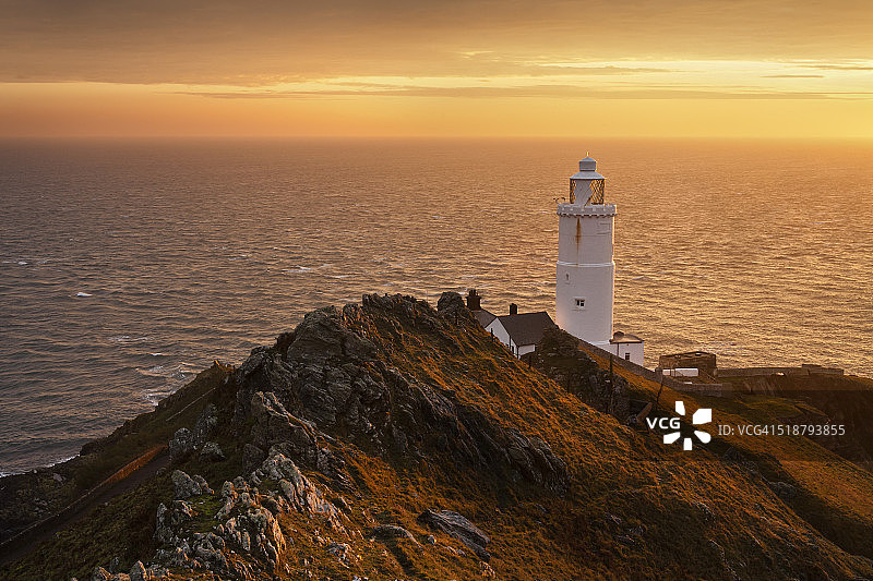 起点灯塔，英国德文郡图片素材