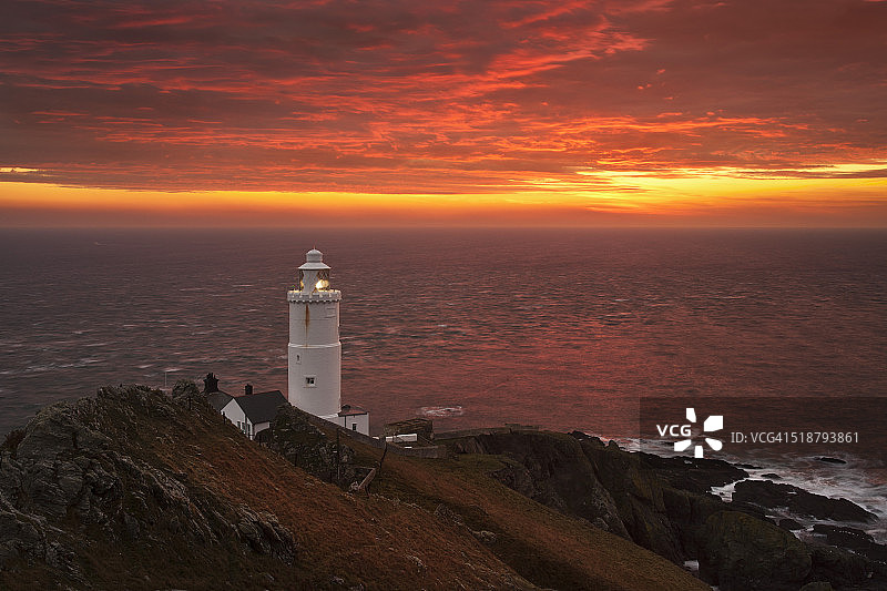 起点灯塔，英国德文郡图片素材