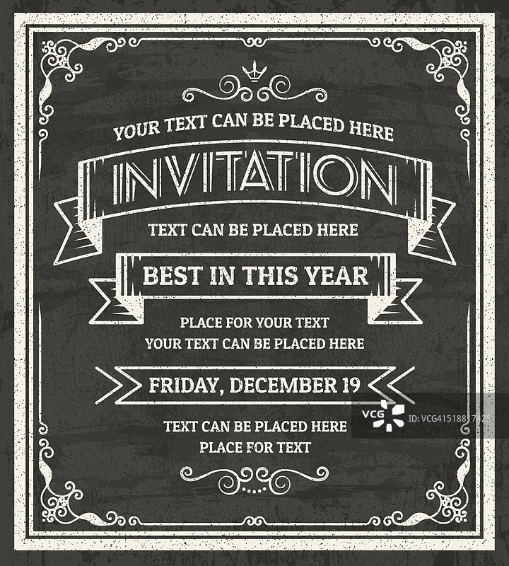 黑板邀请函图片素材