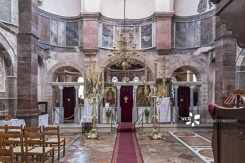 希俄斯岛新修道院内部景观图片素材