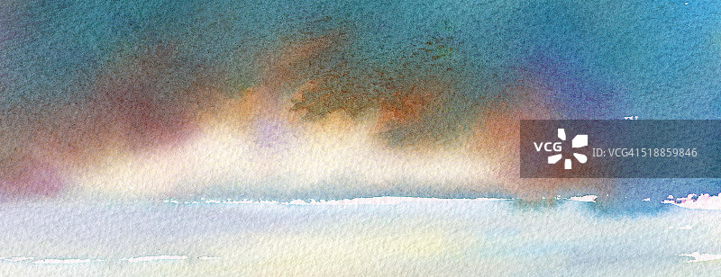 海面壮丽云彩全景图片素材