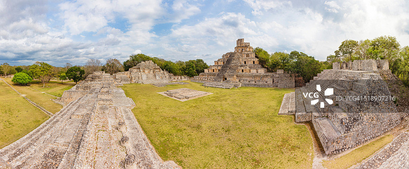 墨西哥坎佩切尤卡坦半岛埃兹纳考古遗址，玛雅文明图片素材