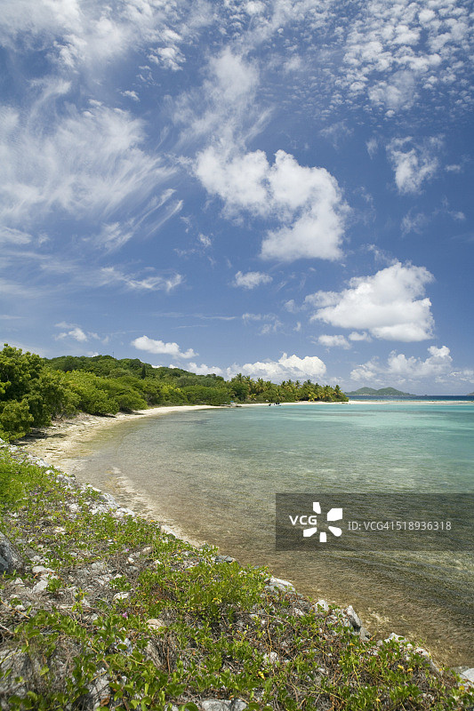 托托拉岛牛肉岛惠尔湾海滩，英属维尔京群岛图片素材