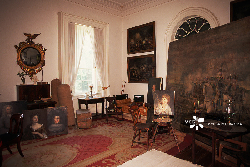 阿灵顿之家的晨间休息室内部图片素材