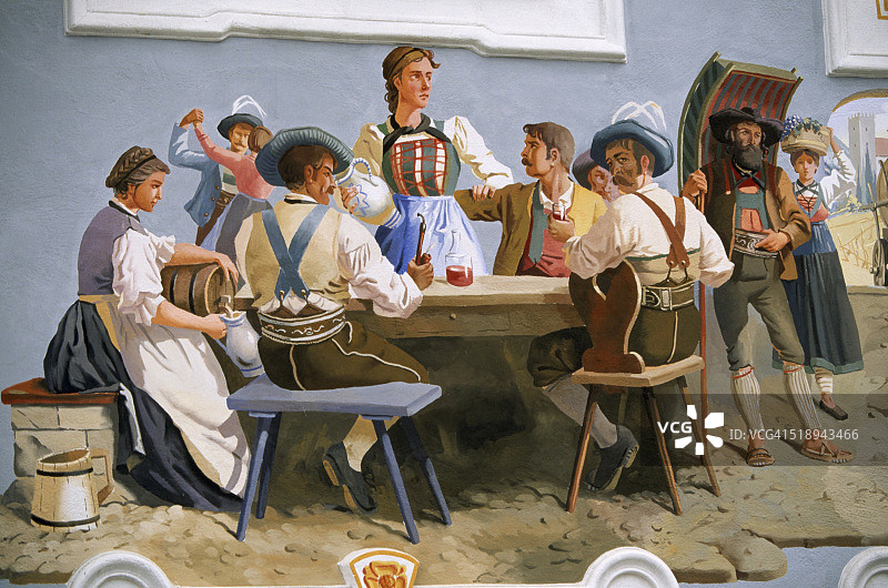 巴伐利亚啤酒屋的壁画图片素材