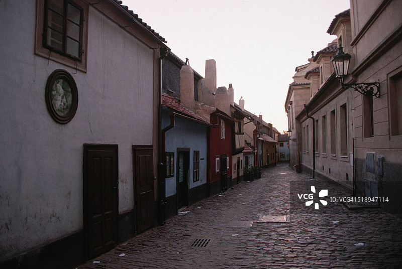 布拉格黄金巷的卡夫卡故居图片素材