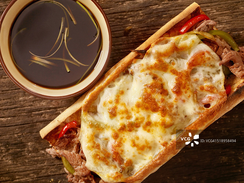 费城牛肉芝士三明治图片素材