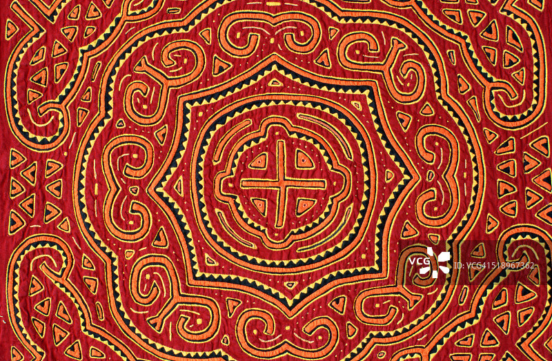 带有海龟设计的巴拿马库纳莫拉细节图片素材