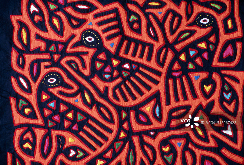 带有三只鸟的巴拿马库纳莫拉细节图片素材