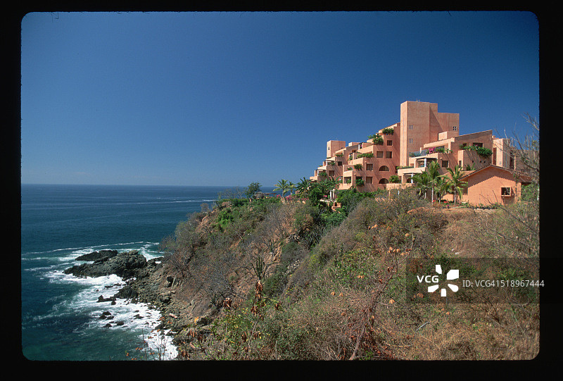 海滨酒店Playa Azul和悬崖图片素材