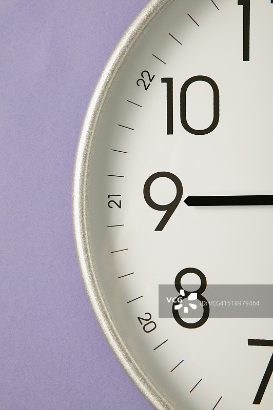 时钟表面数字9的特写图片素材