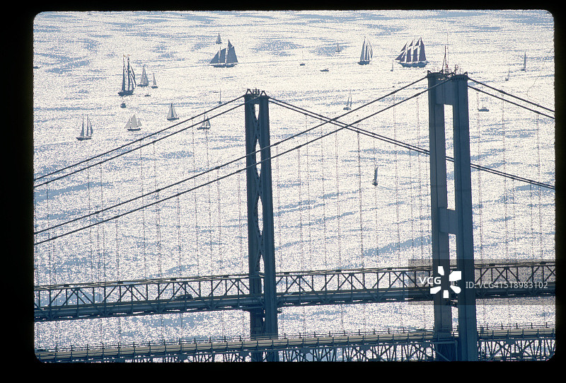 切萨皮克湾大桥的跨度图片素材