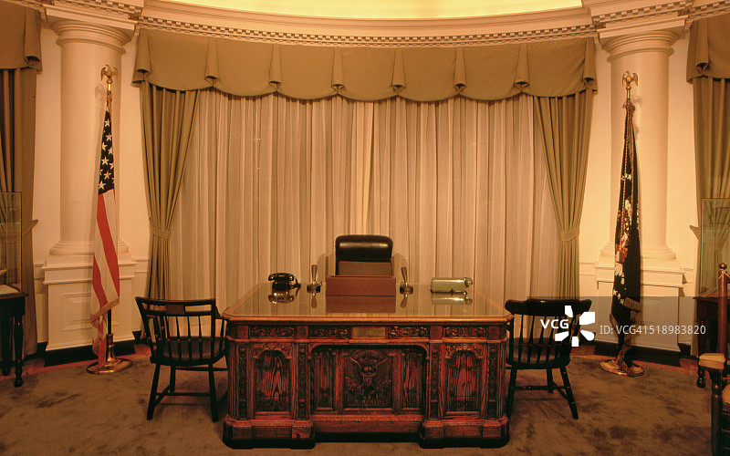 重建的肯尼迪椭圆形办公室图片素材