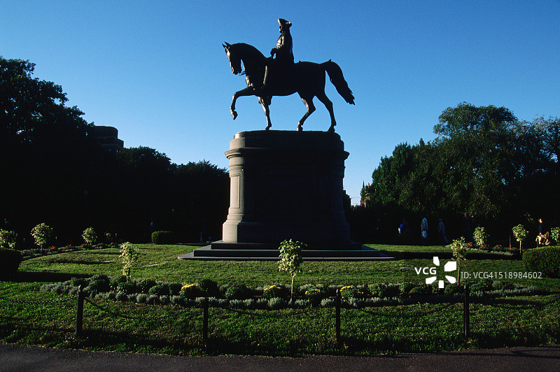 公共花园的乔治·华盛顿雕像图片素材