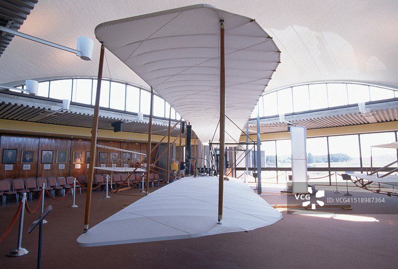 莱特兄弟1902年滑翔机的复制品图片素材