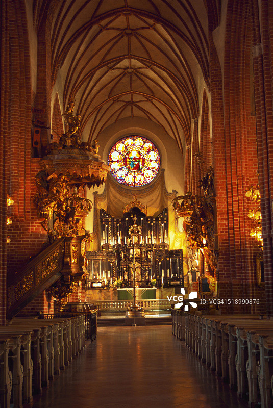 斯德哥尔摩大教堂的奢华内饰图片素材