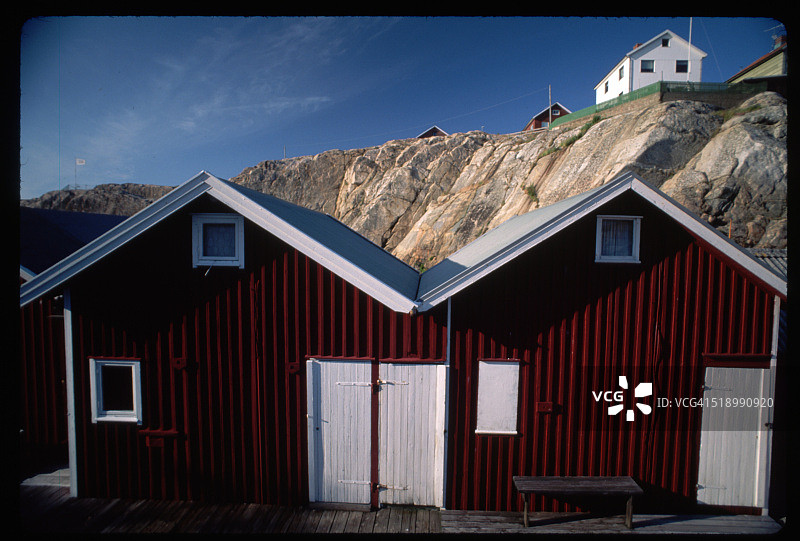 斯莫根岛上的红色船屋图片素材