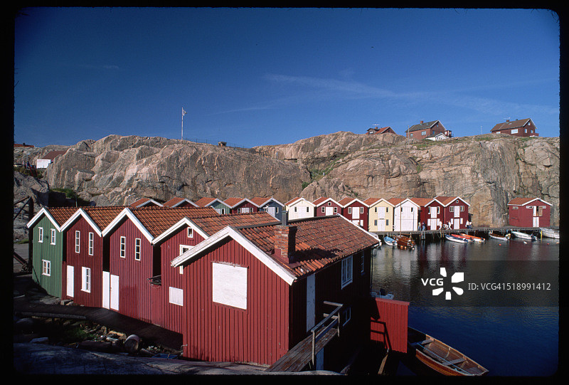 斯莫根码头的船屋图片素材